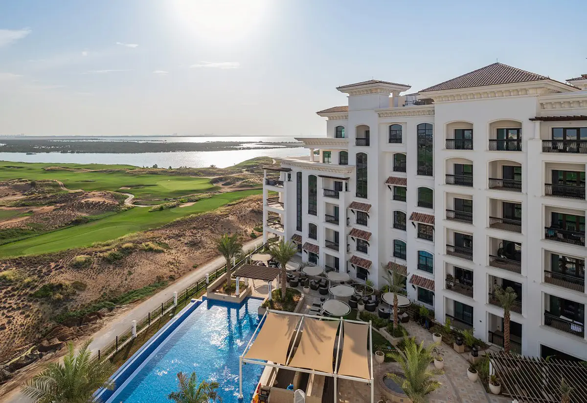 Ansam residential exterior on Yas Island, Abu Dhabi highlighting low-rise apartment buildings and thoughtfully landscaped community spaces.jpg