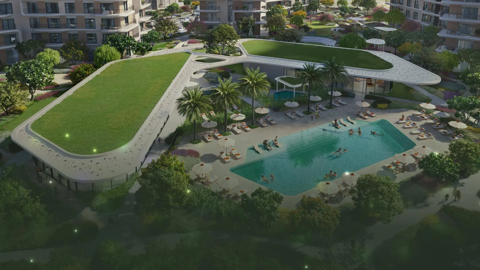 Aerial view of Yas Park Place Yas Island Abu Dhabi UAE showing community layout and surrounding greenery..jpg