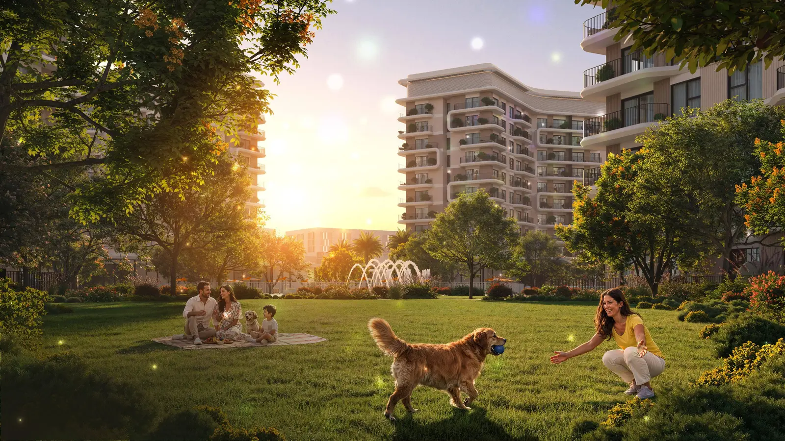 Architectural exterior of Yas Park Place Yas Island Abu Dhabi UAE showcasing modern design and park-facing residential buildings..jpg