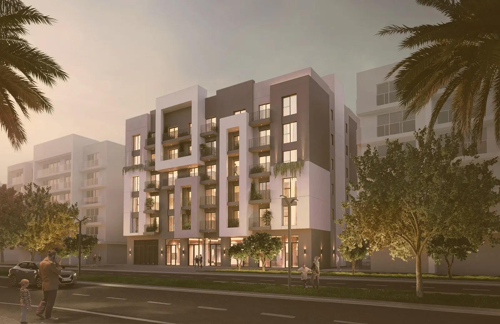 Exterior Architecture of Al Reeman Residences 01 development in Al Shamkha, Abu Dhabi.jpg