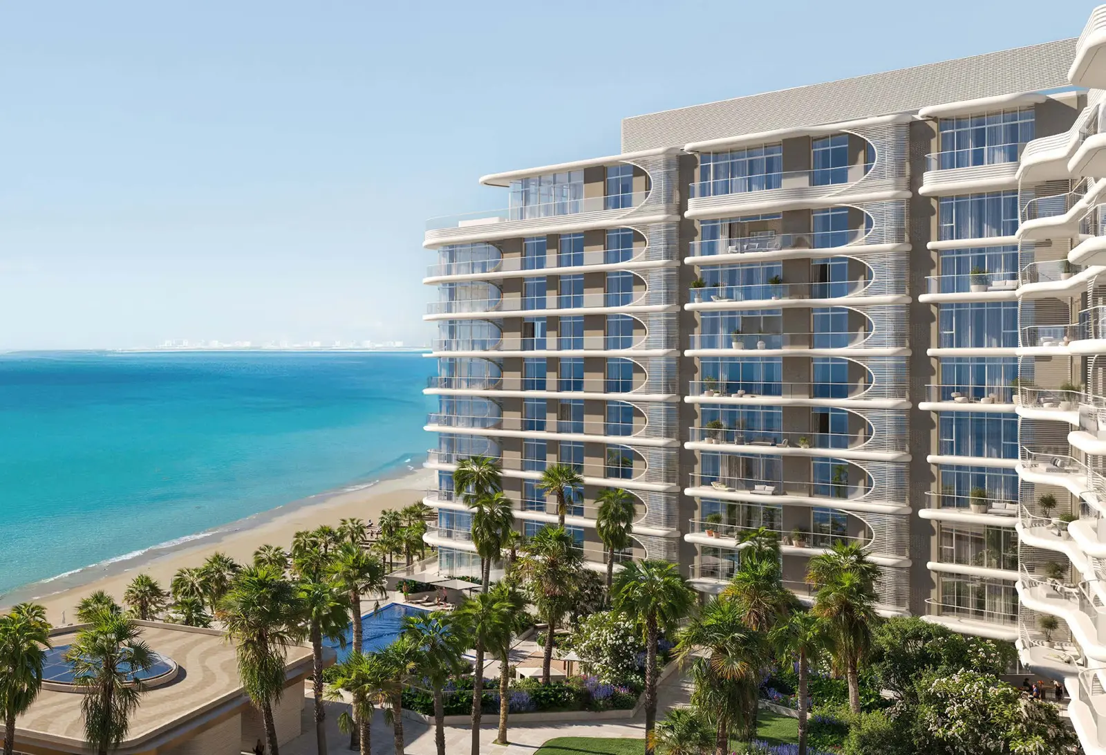 Modern beachfront apartments at Fahid Beach Terraces Abu Dhabi, offering a blend of contemporary design and waterfront living experiences..jpg