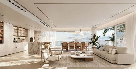 Elegant modern kitchen at Fahid Beach Terraces Abu Dhabi, featuring premium fittings, built-in appliances, and contemporary design for stylish living..jpg