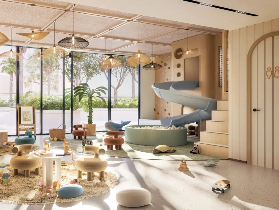 Elegant bedroom suite with soft neutral palettes and sea views at Fahid Beach Residences Abu Dhabi.png