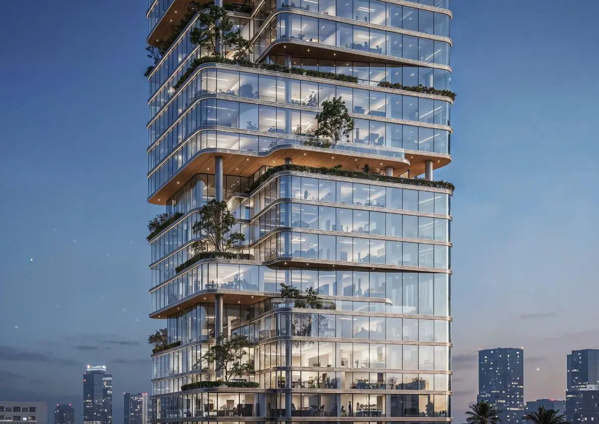 Radiant Atrium exterior façade view on Al Reem Island Abu Dhabi real estate development with modern architecture.jpg