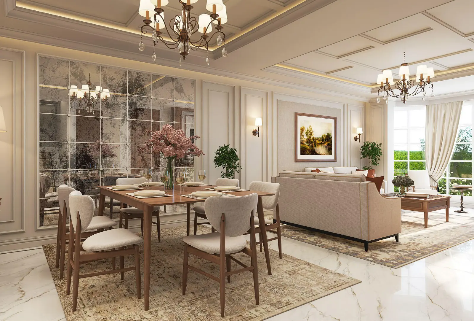6 Living and dining areas with natural light premium furniture and curated décor at Bab Al Qasr Garden Residence 66 Masdar City Abu Dhabi.jpg
