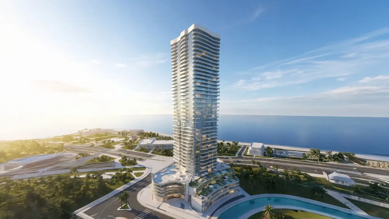 Exterior view of Radiant Waves, a newly upcoming project in Al Reem Island, showcasing high-rise luxury apartments and waterfront design.jpeg