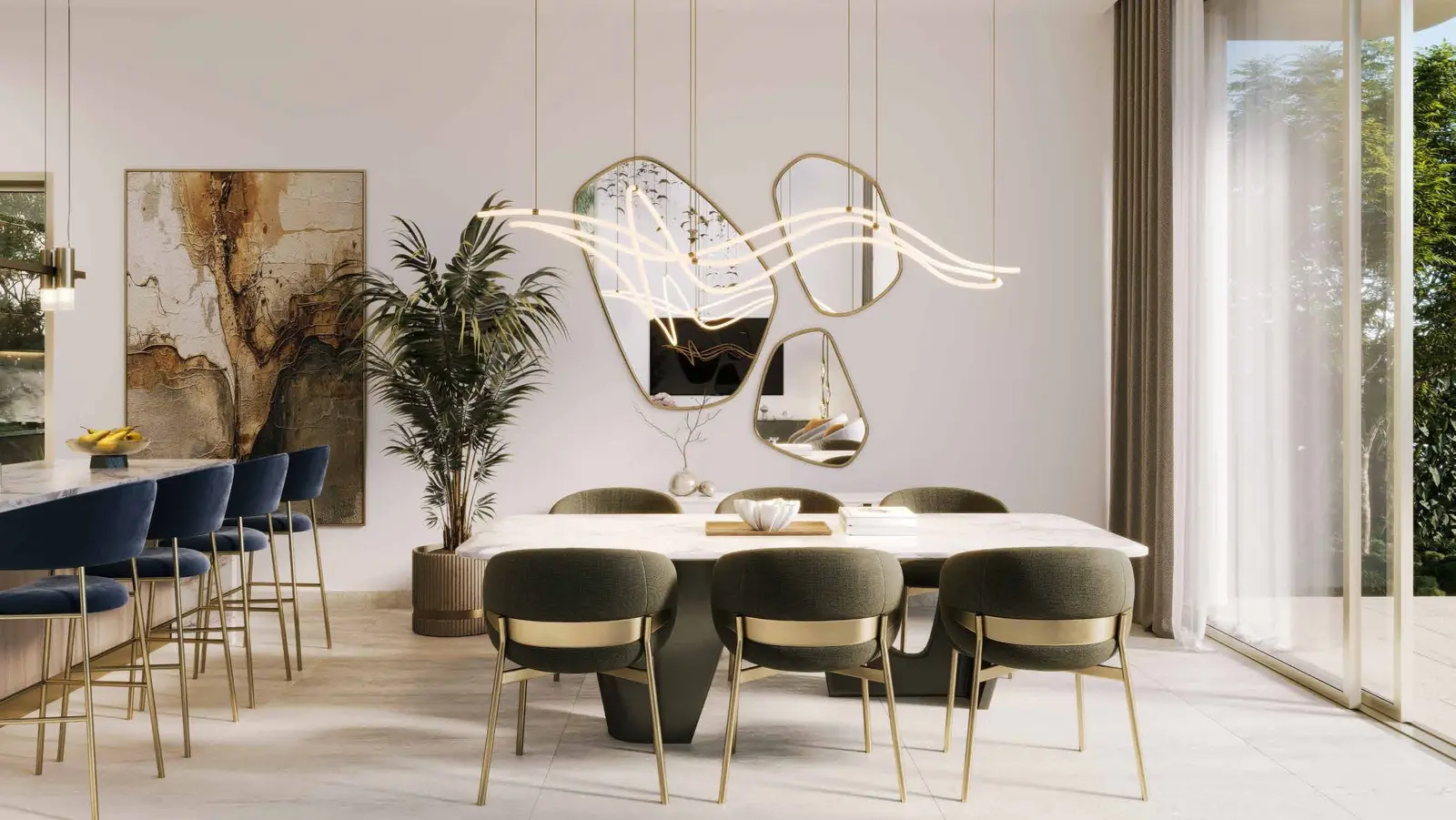 Modern residential interiors at Manchester City Yas Residences on Yas Island, Abu Dhabi offering refined waterfront living.