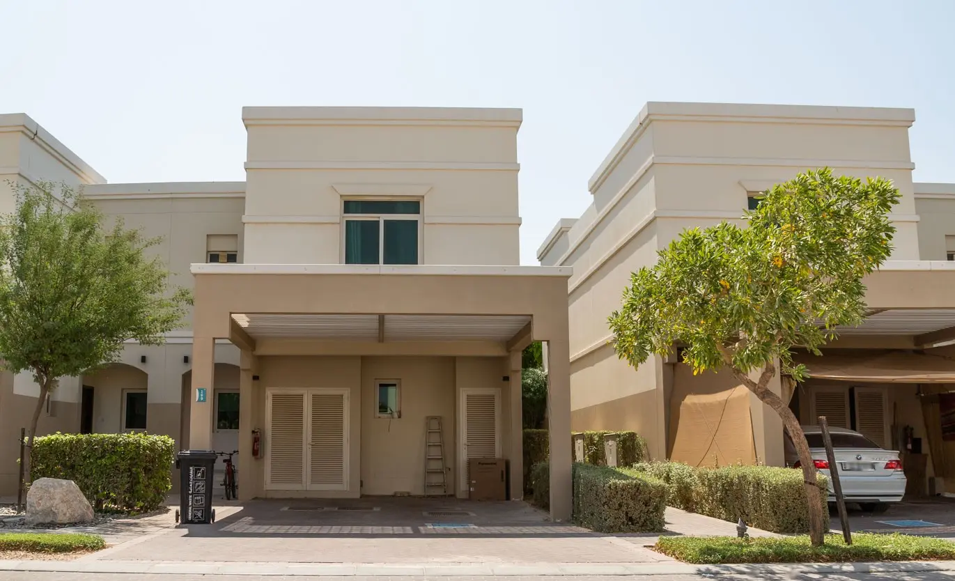 Pedestrian-friendly shaded walkways connecting neighborhoods throughout Al Ghadeer community in Abu Dhabi, UAE.jpg