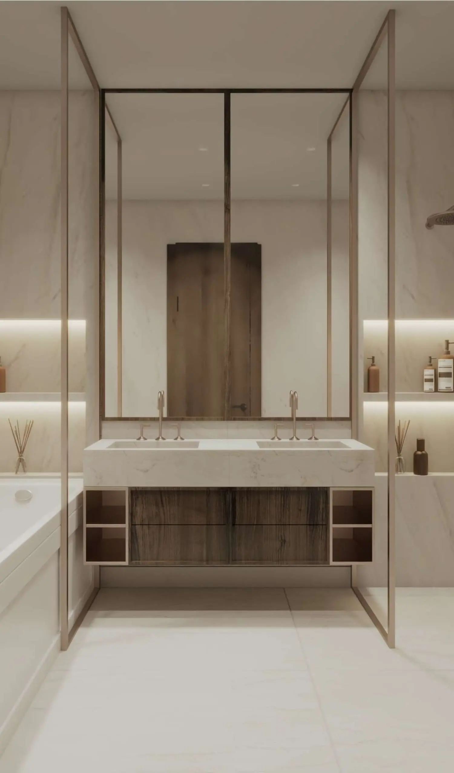 Contemporary kitchen at Ville 11 Masdar City Abu Dhabi featuring high-end cabinetry, modern appliances, and elegant finishes.