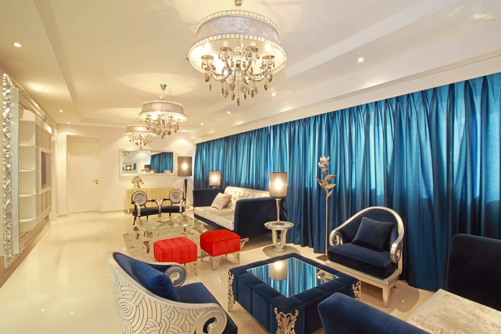 Marina Bay Al Reem Island apartment interior featuring spacious living room with contemporary finishes and waterfront-inspired design.