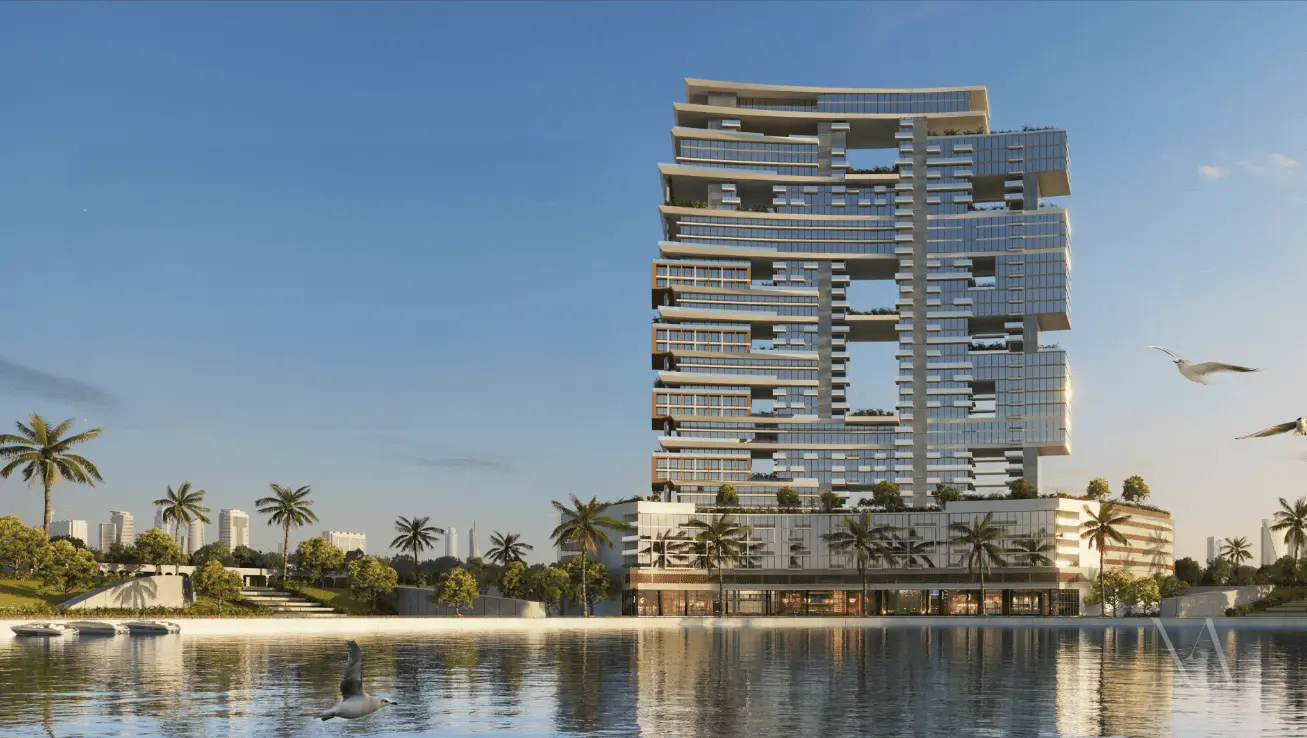 Waterfront perspective of Radiant Marina Towers highlighting modern architecture and floor-to-ceiling glass design.jpg